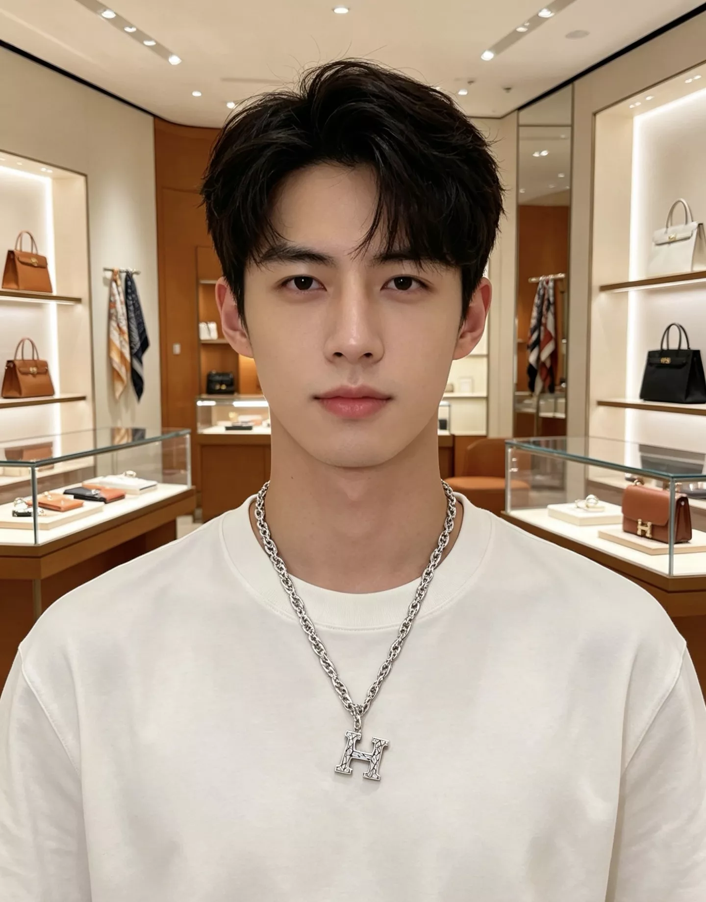 에르메스 H 장식 체인 목걸이 상세 이미지 8