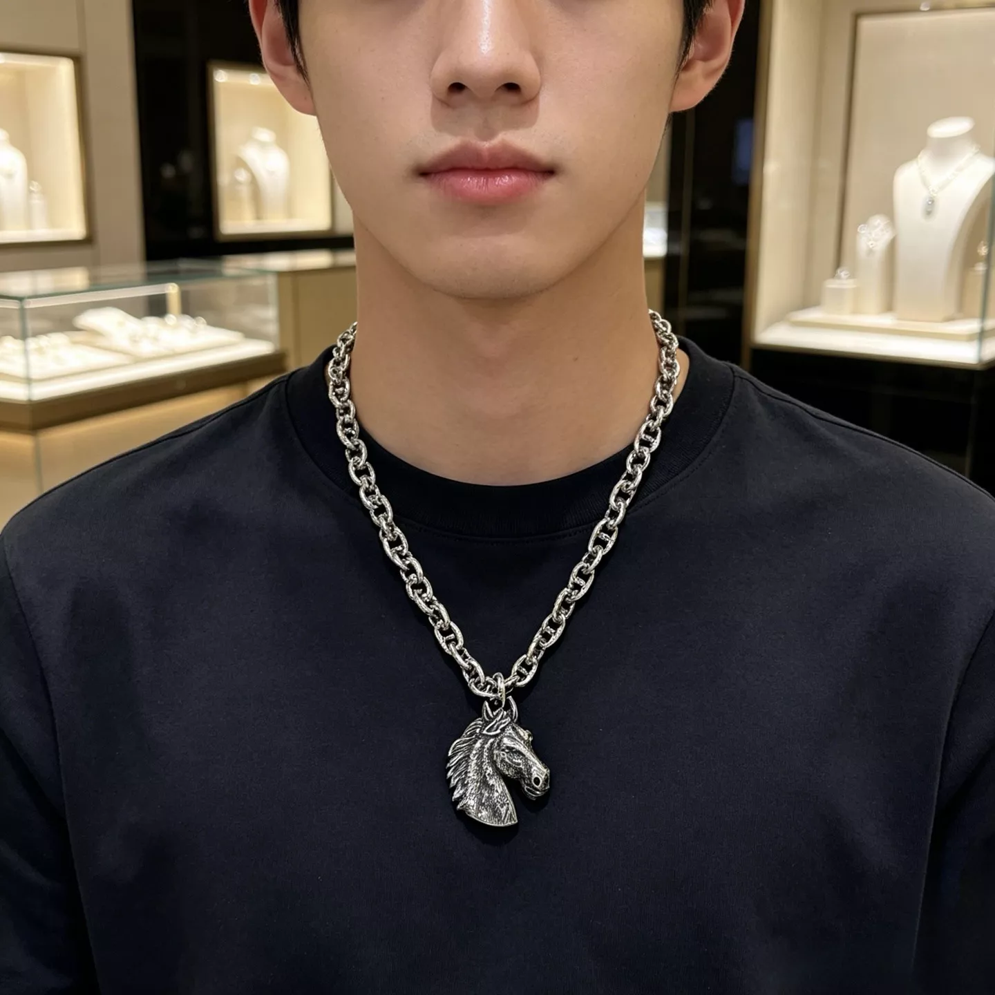 에르메스 돼지코 H 모티브 체인 목걸이 상세 이미지 5