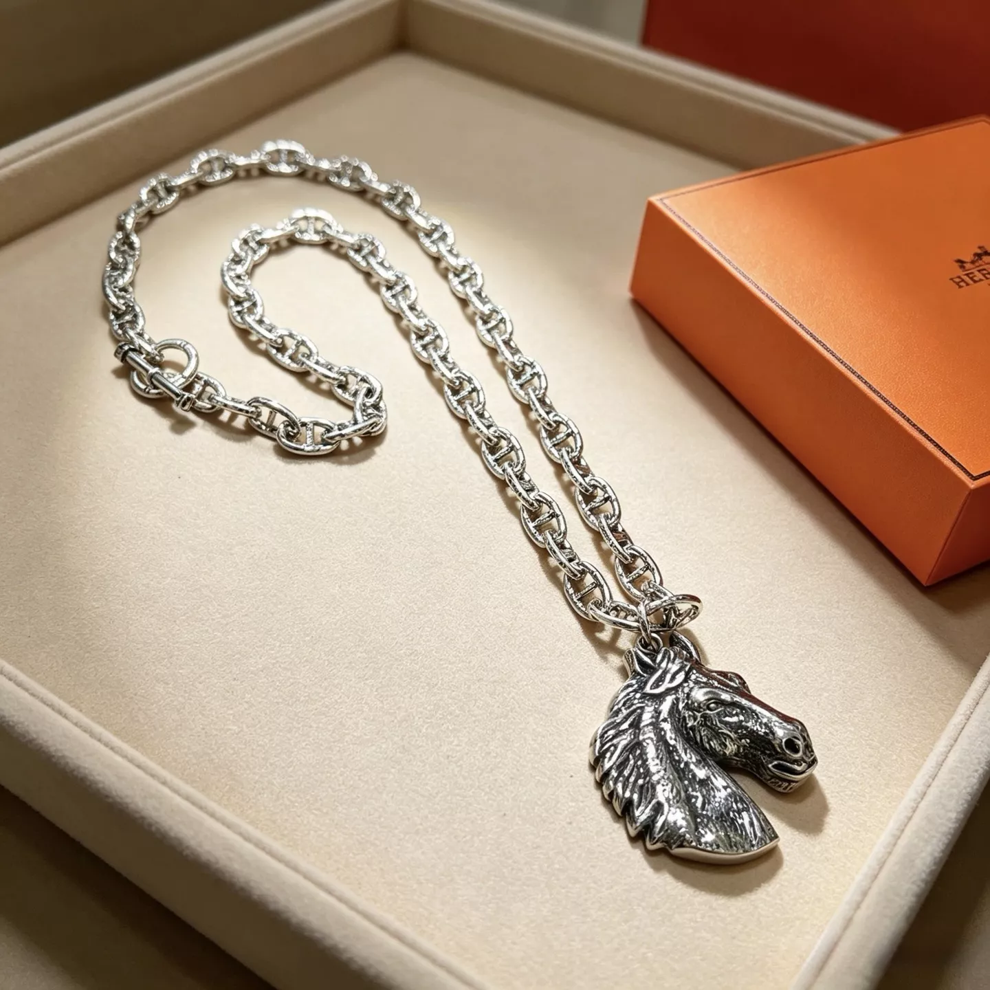 에르메스 돼지코 H 모티브 체인 목걸이 상세 이미지 2