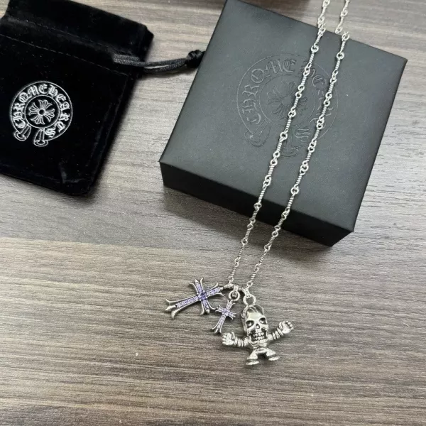 크롬하츠 크로스 장식 체인 목걸이