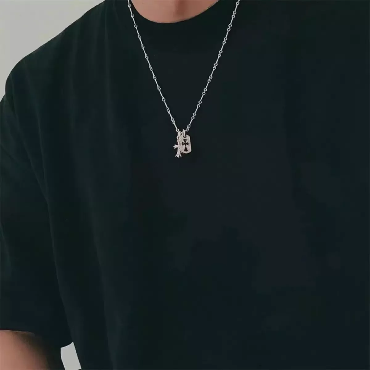 크롬하츠 십자가 군번줄 목걸이 상세 이미지 4