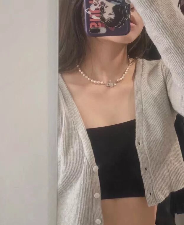 비비안웨스트우드 진주 장식 토성 목걸이 상세 이미지 5