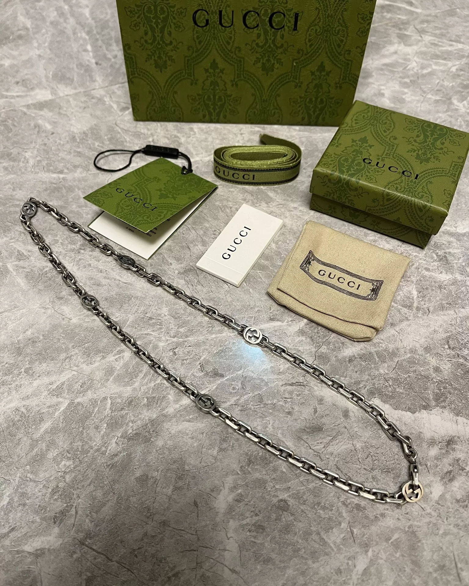 구찌 더블 G 인터로킹 빈티지 체인 목걸이 상세 이미지 7