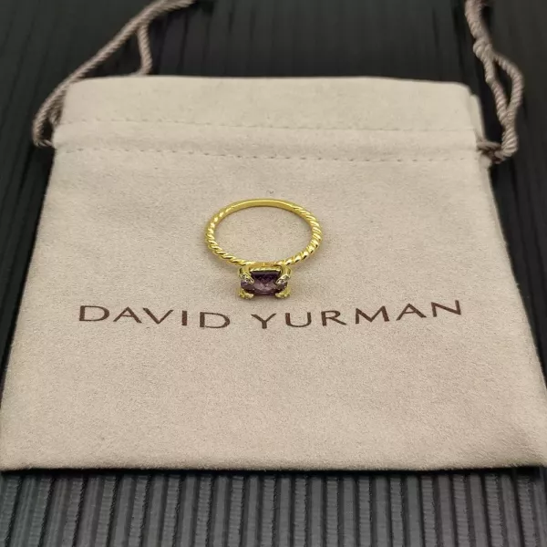 데이비드유먼 퍼플 스톤 포프롱 반지