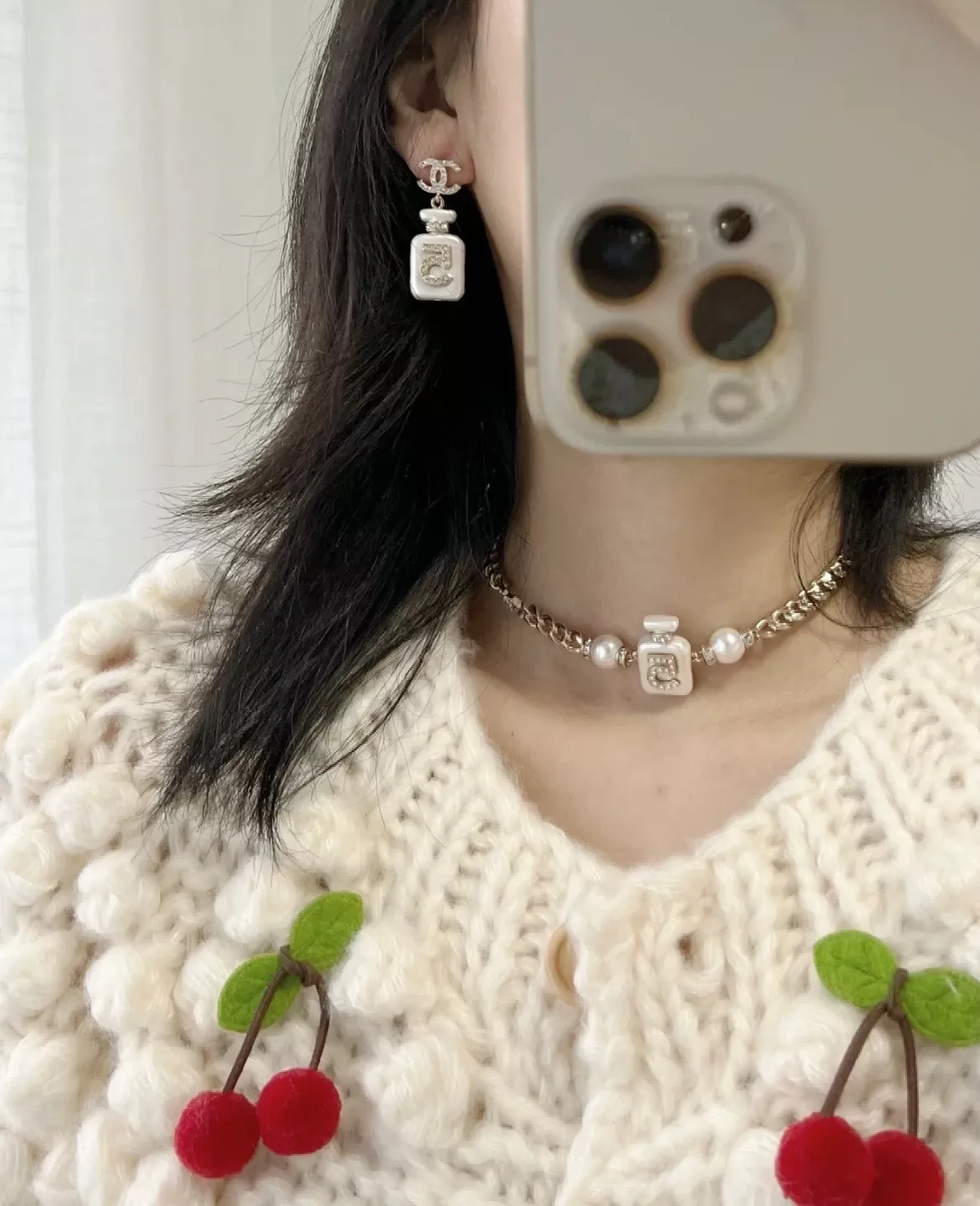 샤넬 향수병 모티브 팔찌 겸 목걸이 세트 상세 이미지 24