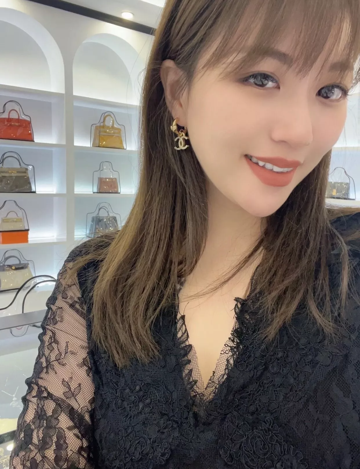 샤넬 하트 장식 드롭 귀걸이 상세 이미지 10