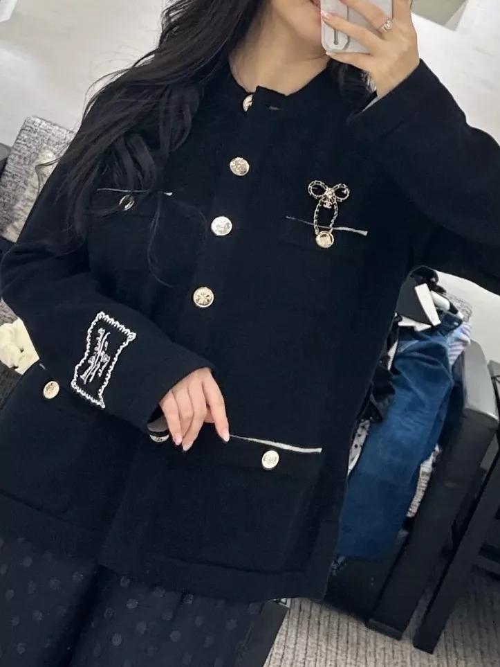 샤넬 블랙 가죽 리본 브로치 상세 이미지 13