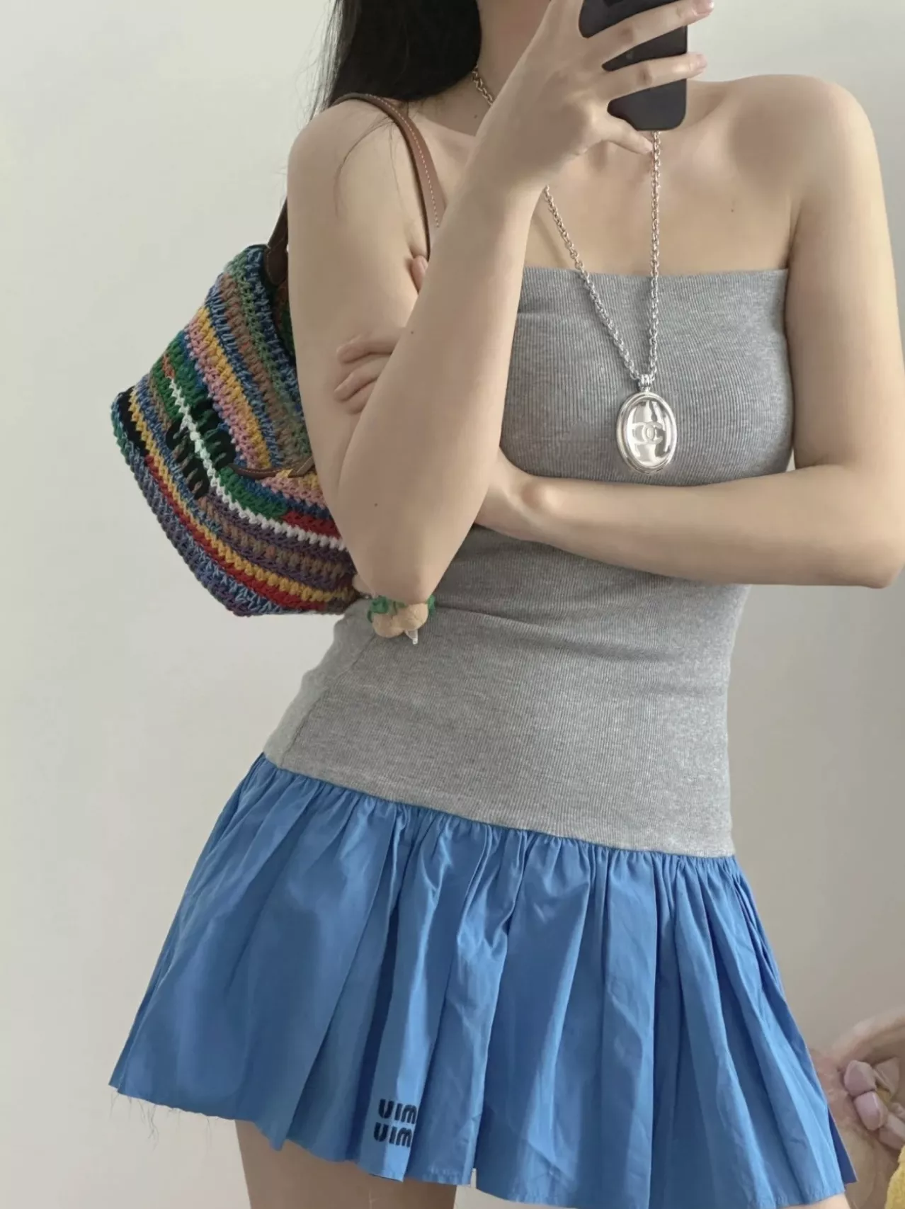 샤넬 미러 원형 펜던트 롱체인 목걸이 상세 이미지 14