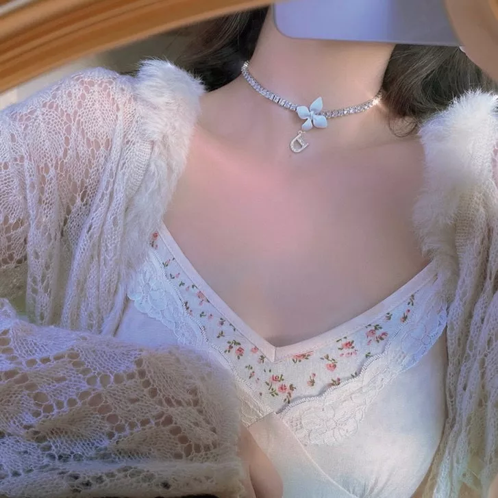 디올 화이트 플라워 장식 풀다이아 초커 상세 이미지 17