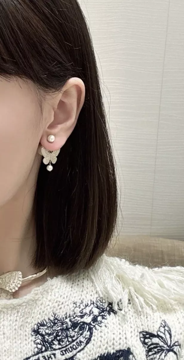 디올 버터플라이 모티브 진주 장식 귀걸이 상세 이미지 26