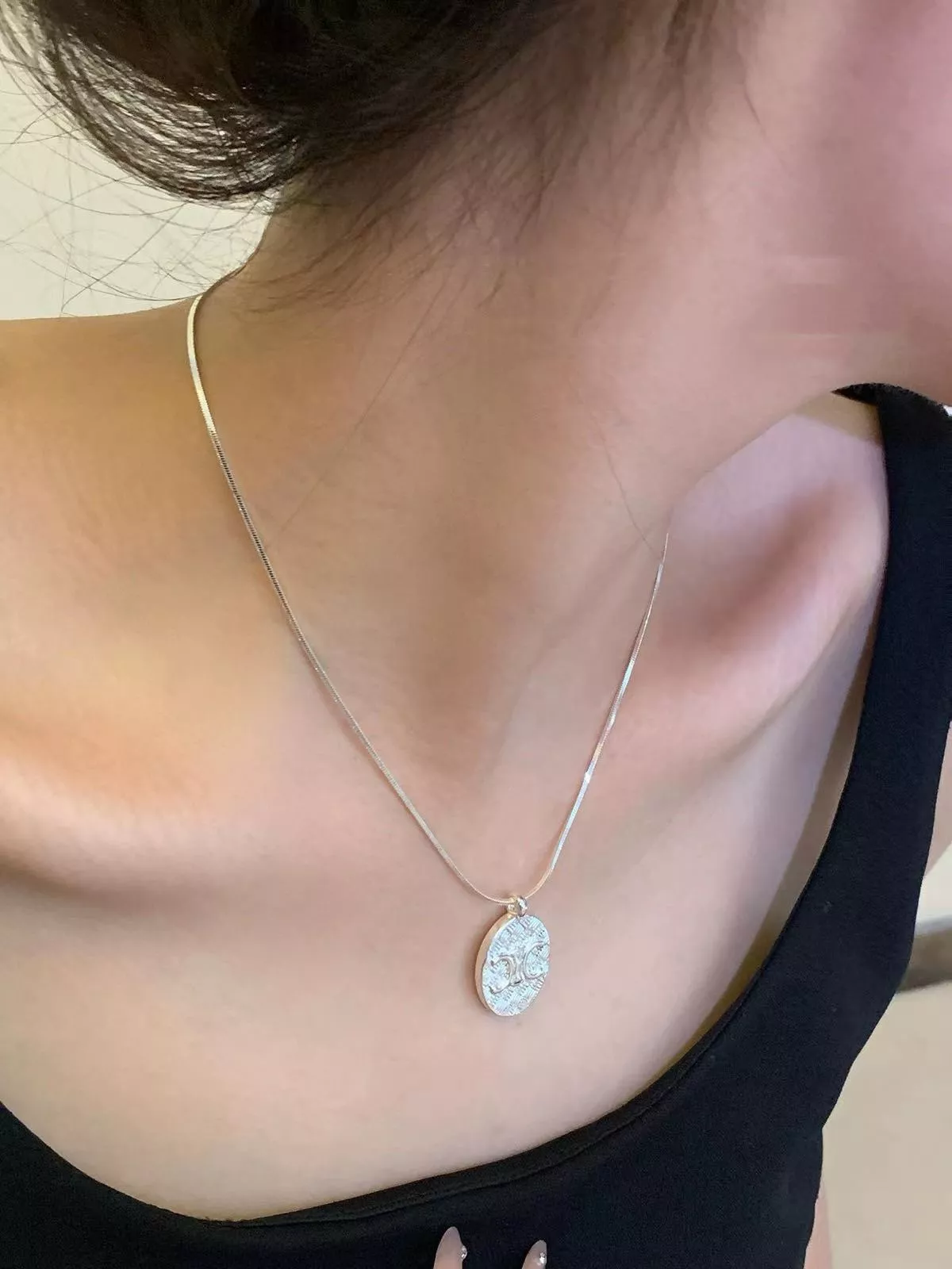 셀린느 타원형 개선문 브레이드 체인 목걸이 상세 이미지 11