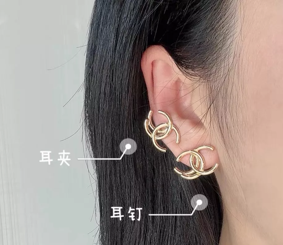 샤넬 겹침 더블 씨 이어클립 상세 이미지 9