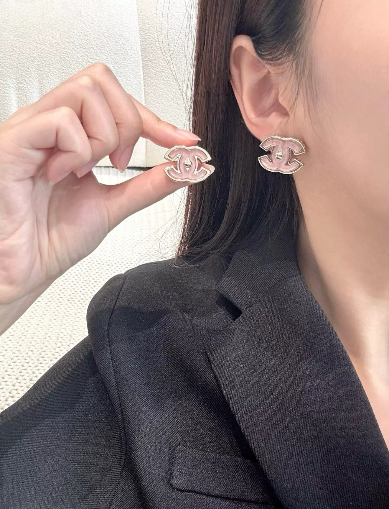 샤넬 더블 C 핑크 이어링 상세 이미지 14