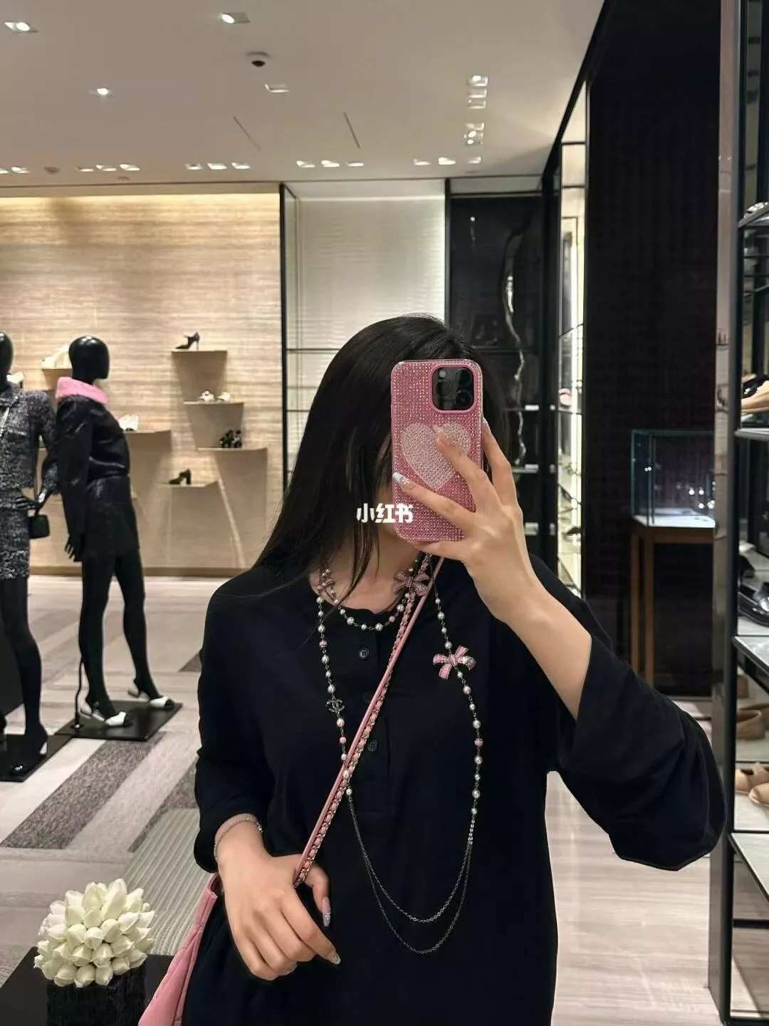 샤넬 진주 롱체인 나비 리본 목걸이 상세 이미지 25