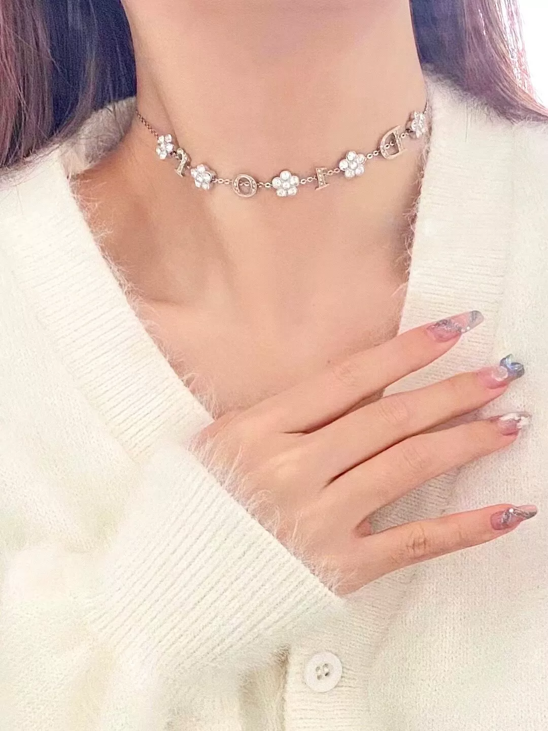 디올 빈티지 플라워 모티브 목걸이 상세 이미지 11