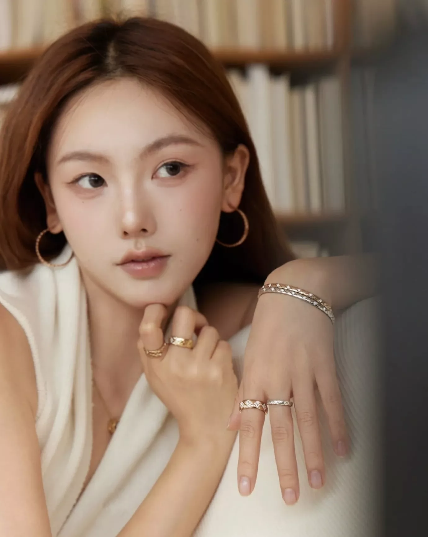샤넬 퀼팅 패턴 하프 다이아 뱅글 팔찌 상세 이미지 48