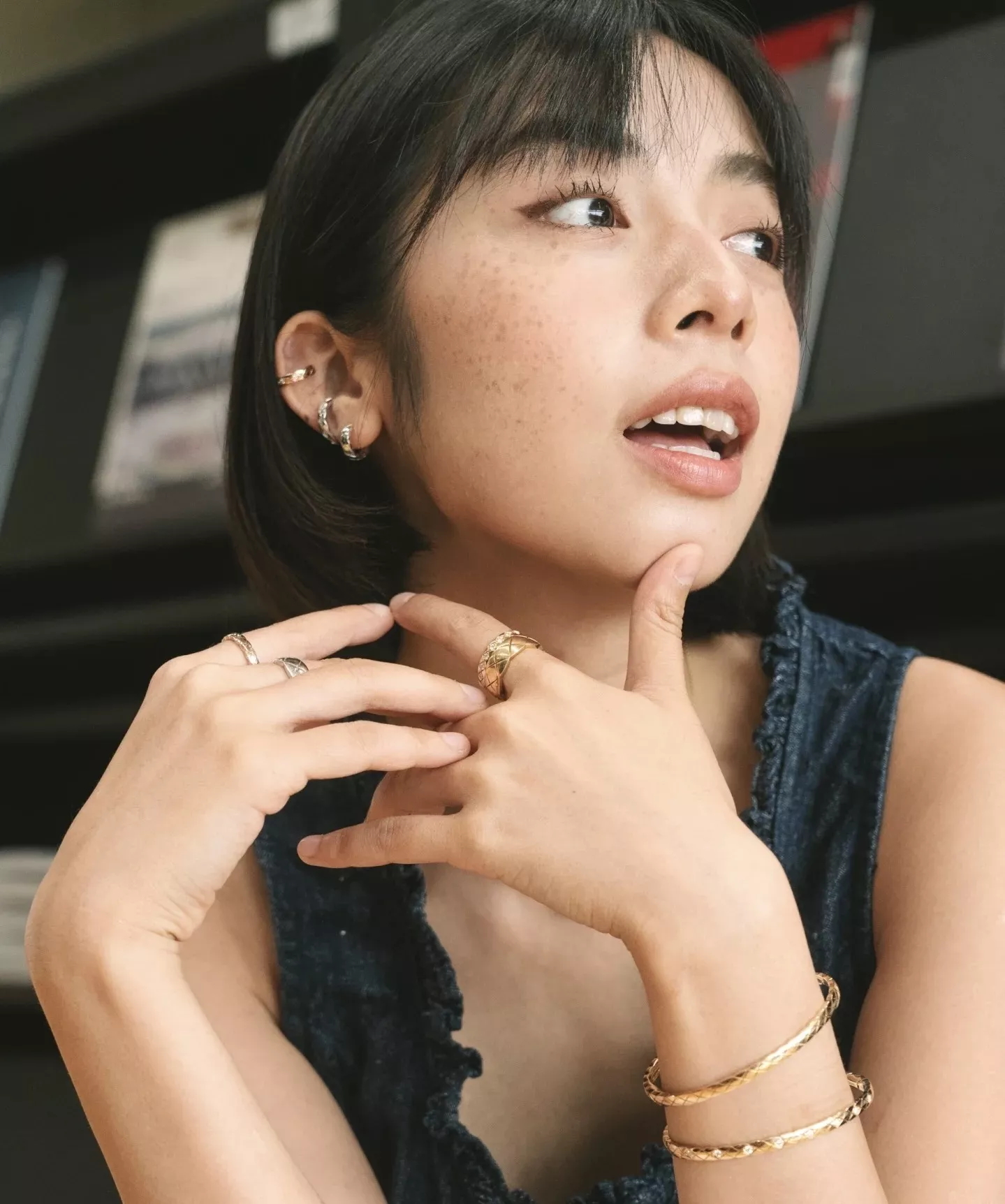 샤넬 퀼팅 패턴 하프 다이아 뱅글 팔찌 상세 이미지 20