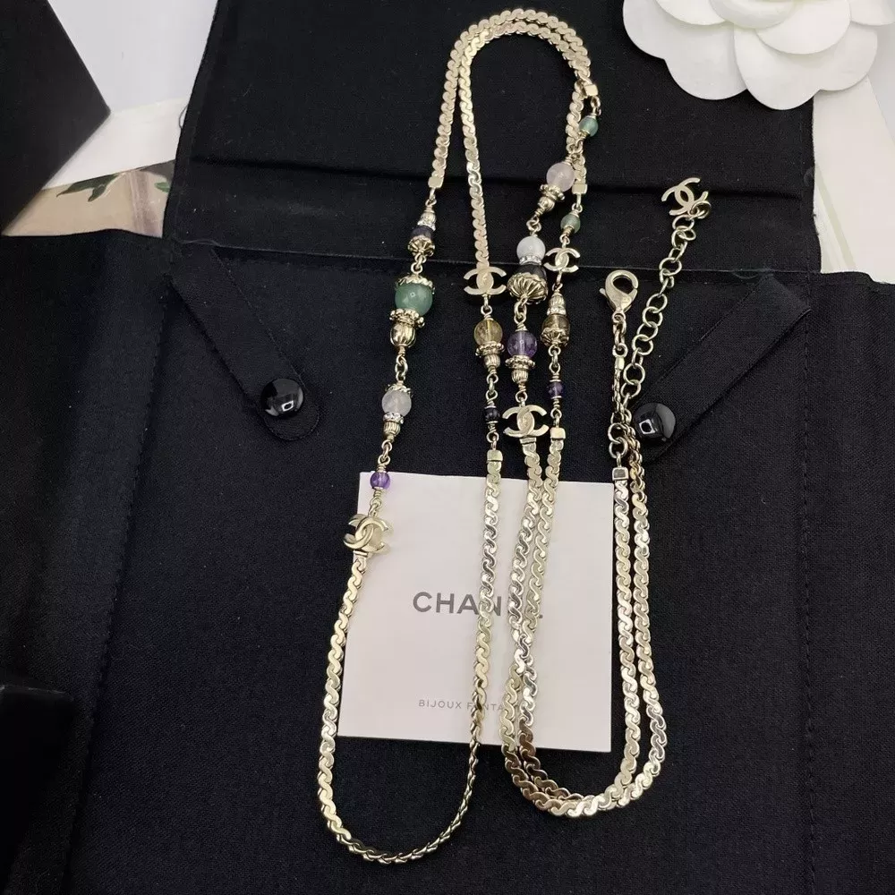 샤넬 더블 C 롱 체인 목걸이