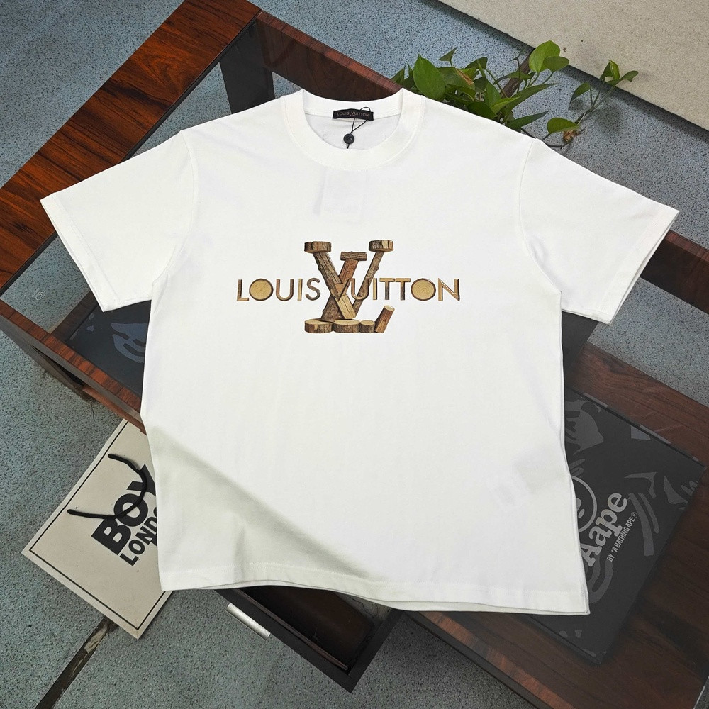루이비통 LV 로고 프린트 오버핏 반소매 티셔츠