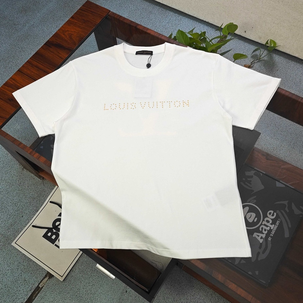루이비통 LV 로고 프린트 루즈핏 반소매 티셔츠