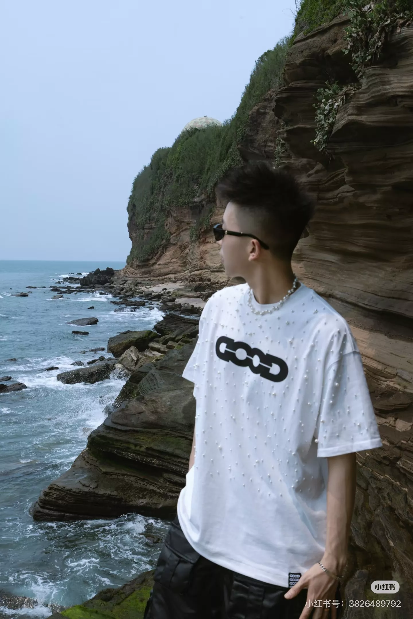 굿브랜드 진주 장식 로고 반소매 티셔츠 상세 이미지 23