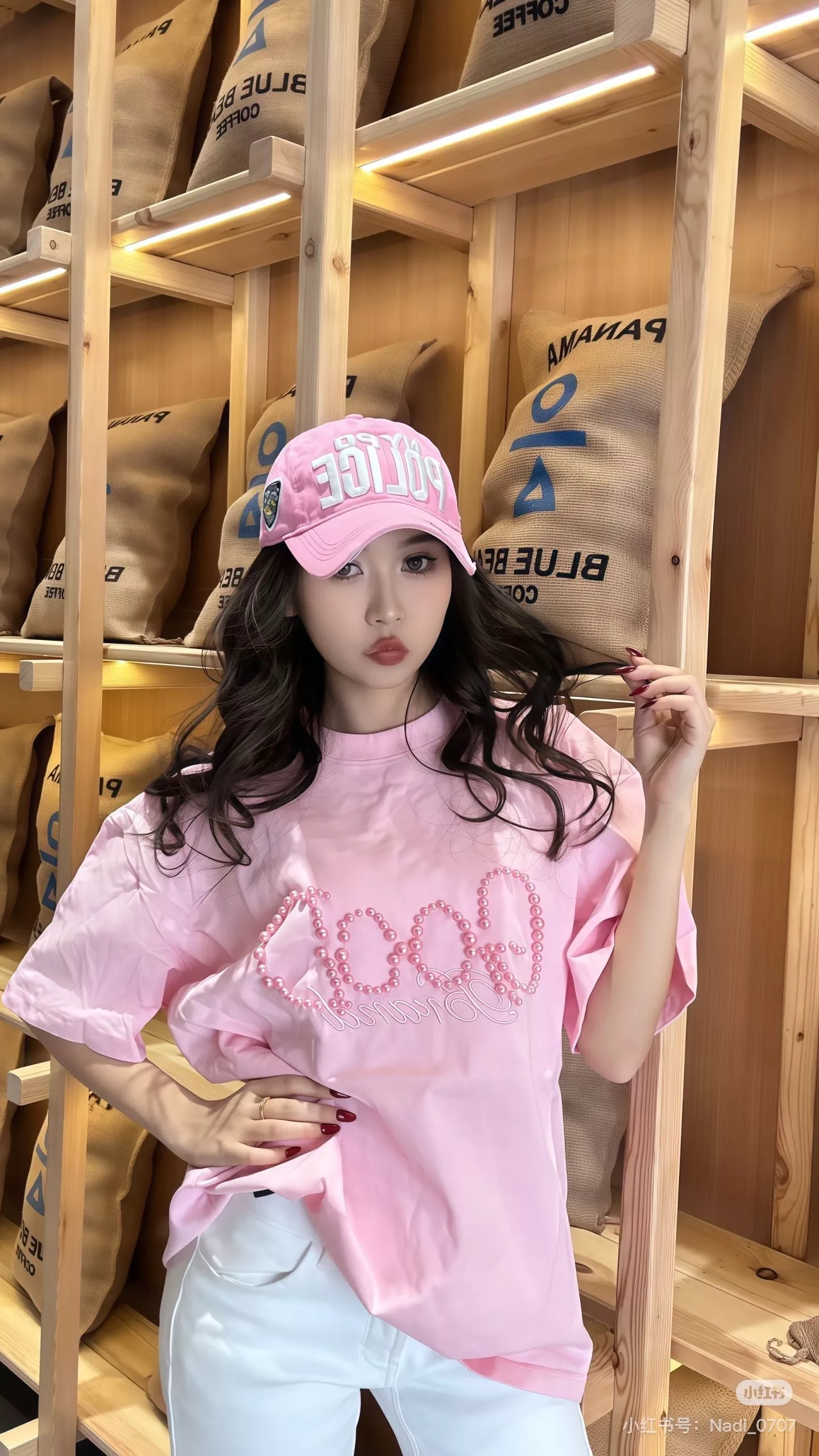 굿브랜드 레터링 진주 장식 반소매 티셔츠 상세 이미지 27