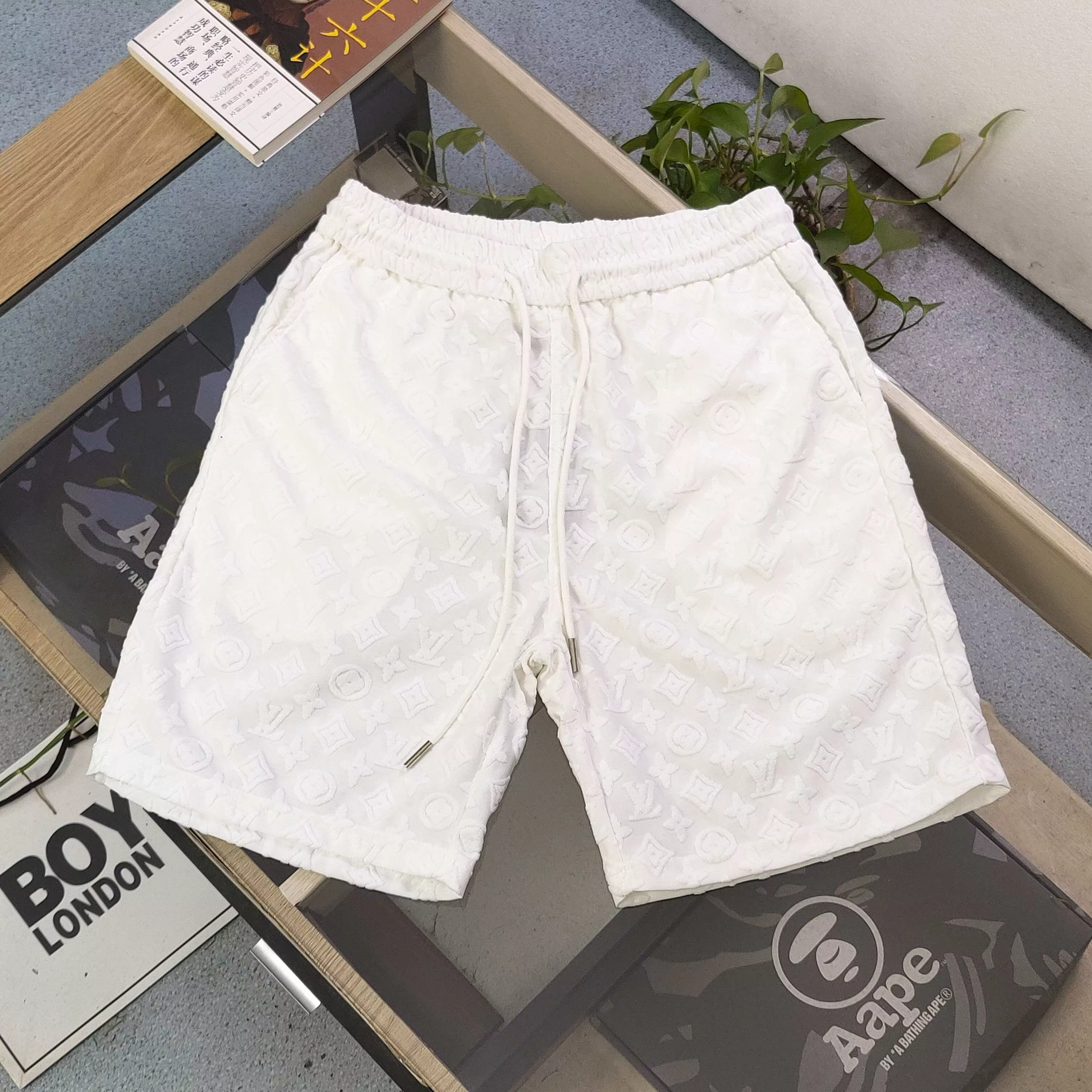 루이비통 로고 자카드 코튼 하프 팬츠 상세 이미지 1