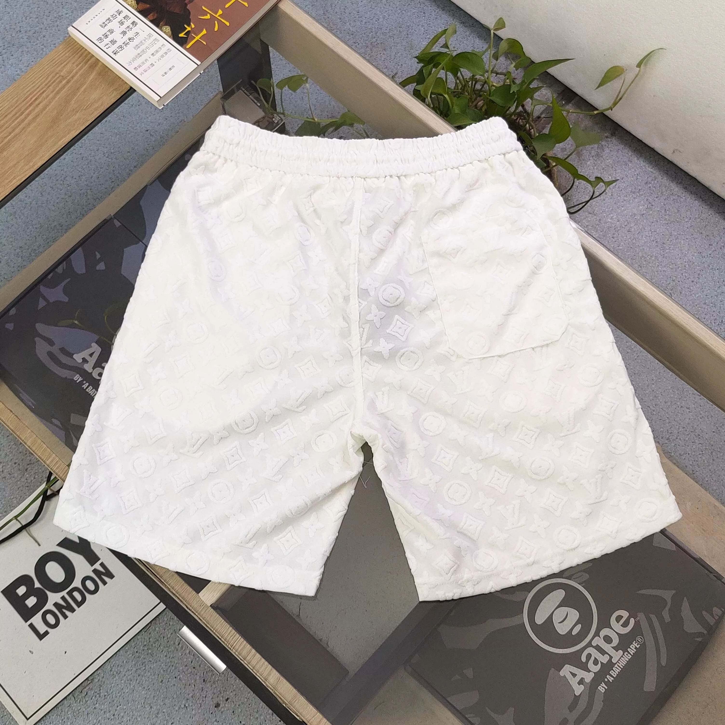 루이비통 로고 자카드 코튼 하프 팬츠 상세 이미지 3