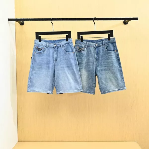 프라다 남성 데님 하프 팬츠