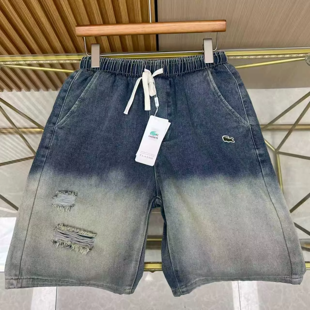 라코스테 남성 데님 5부 반바지 상세 이미지 12