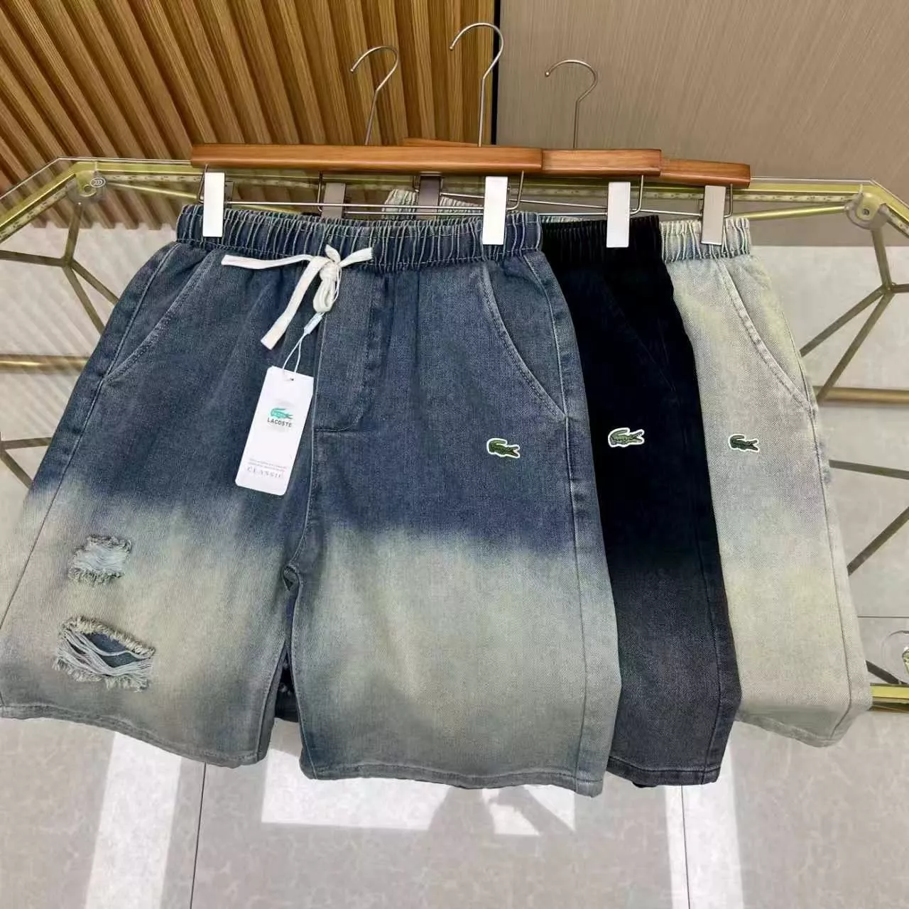 라코스테 남성 데님 5부 반바지 상세 이미지 10