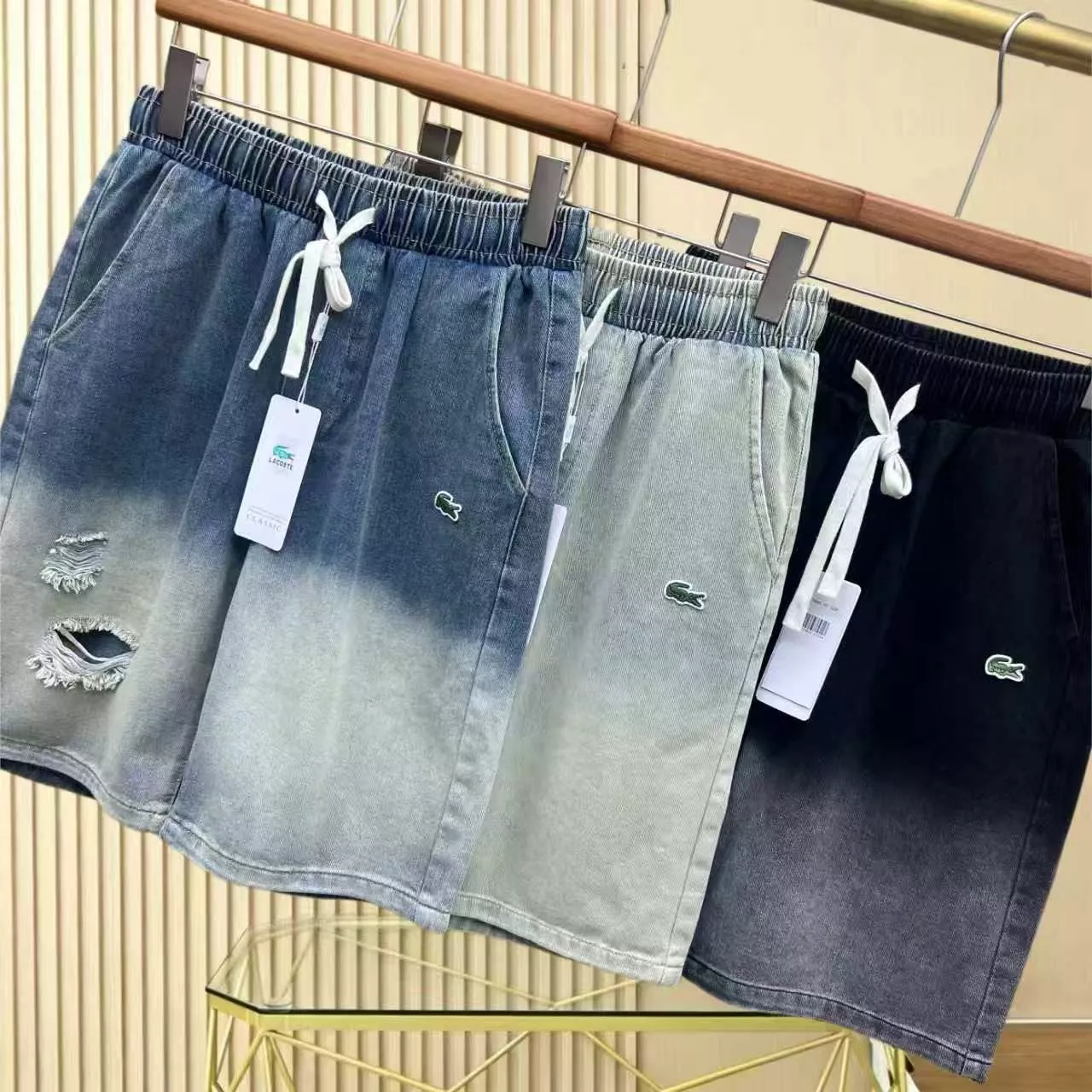 라코스테 남성 데님 5부 반바지 상세 이미지 6