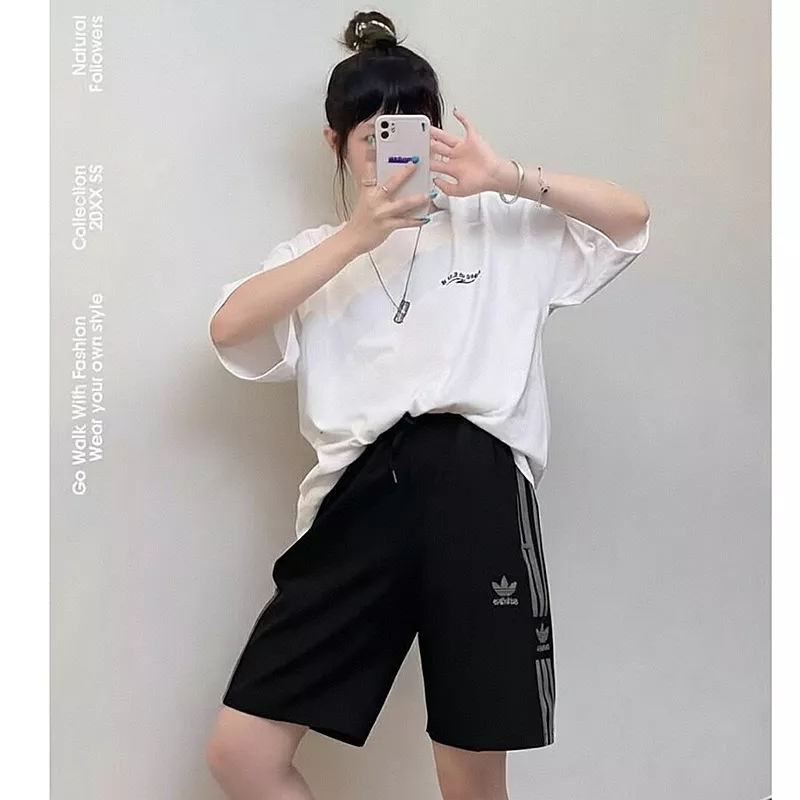 아디다스 삼선 로고 자수 하프 팬츠 상세 이미지 7