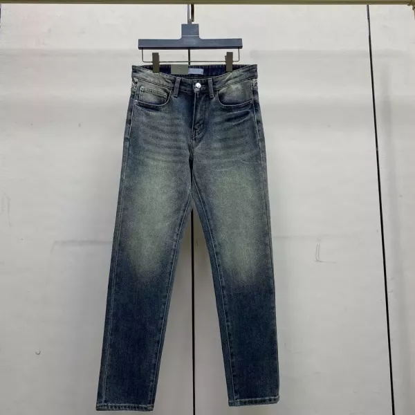 디올 복고 워싱 스트레이트 데님 팬츠