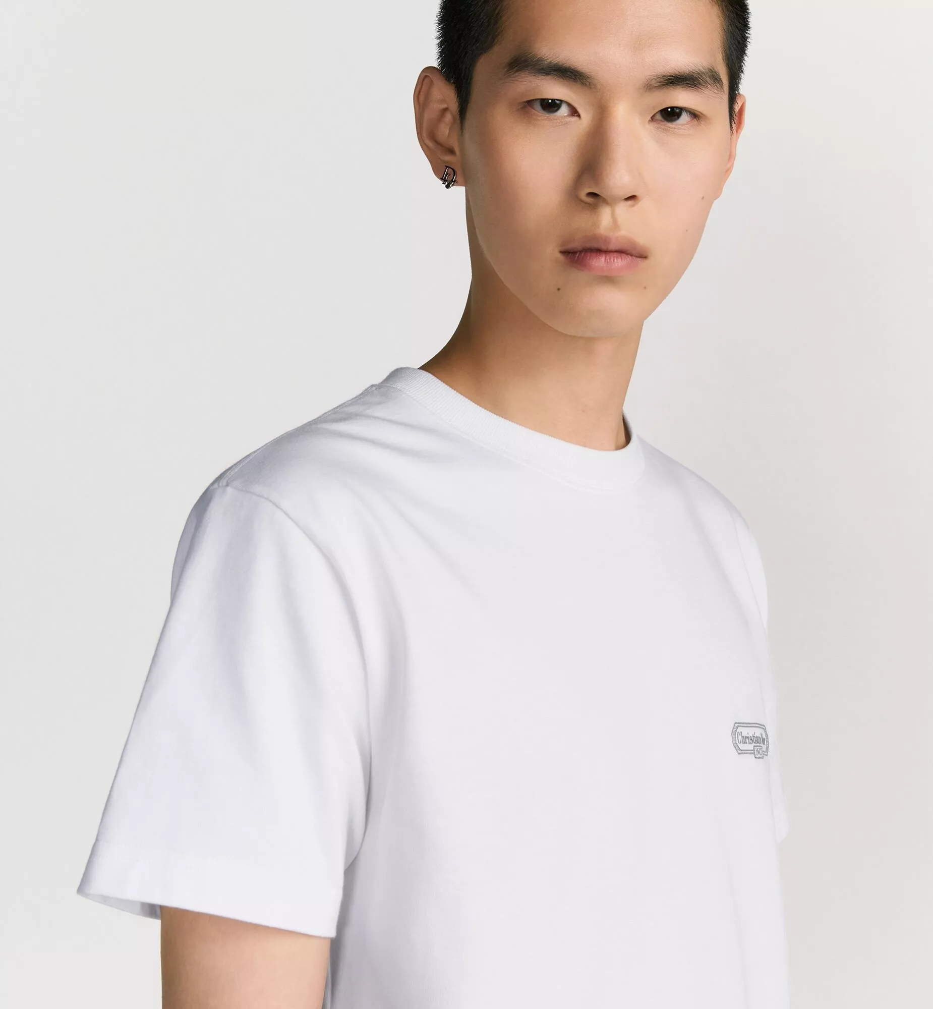 디올 박스 자수 로고 라운드넥 반소매 티셔츠 상세 이미지 12