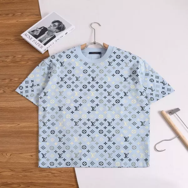 루이비통 모노그램 로고 프린트 라운드넥 반소매 티셔츠