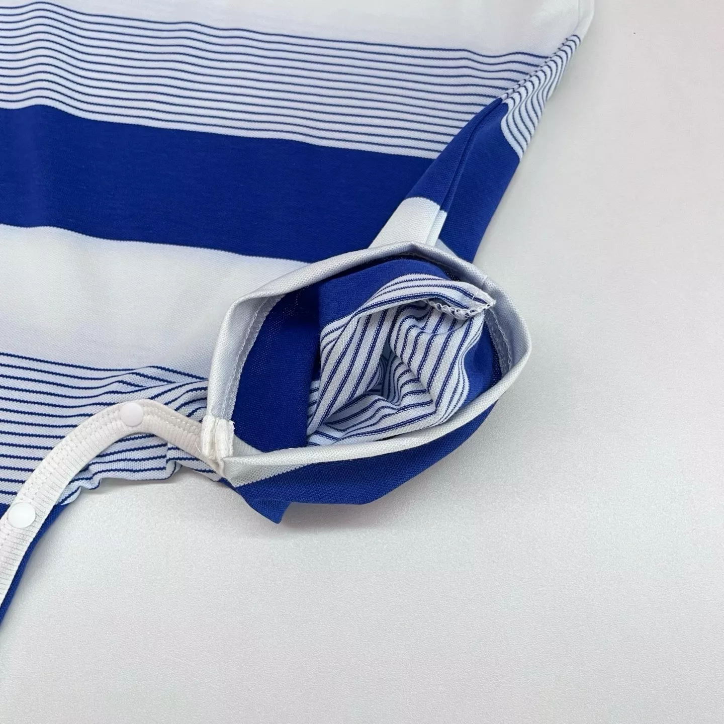 샤넬 블루 화이트 스트라이프 민소매 베이비 바디수트 상세 이미지 7