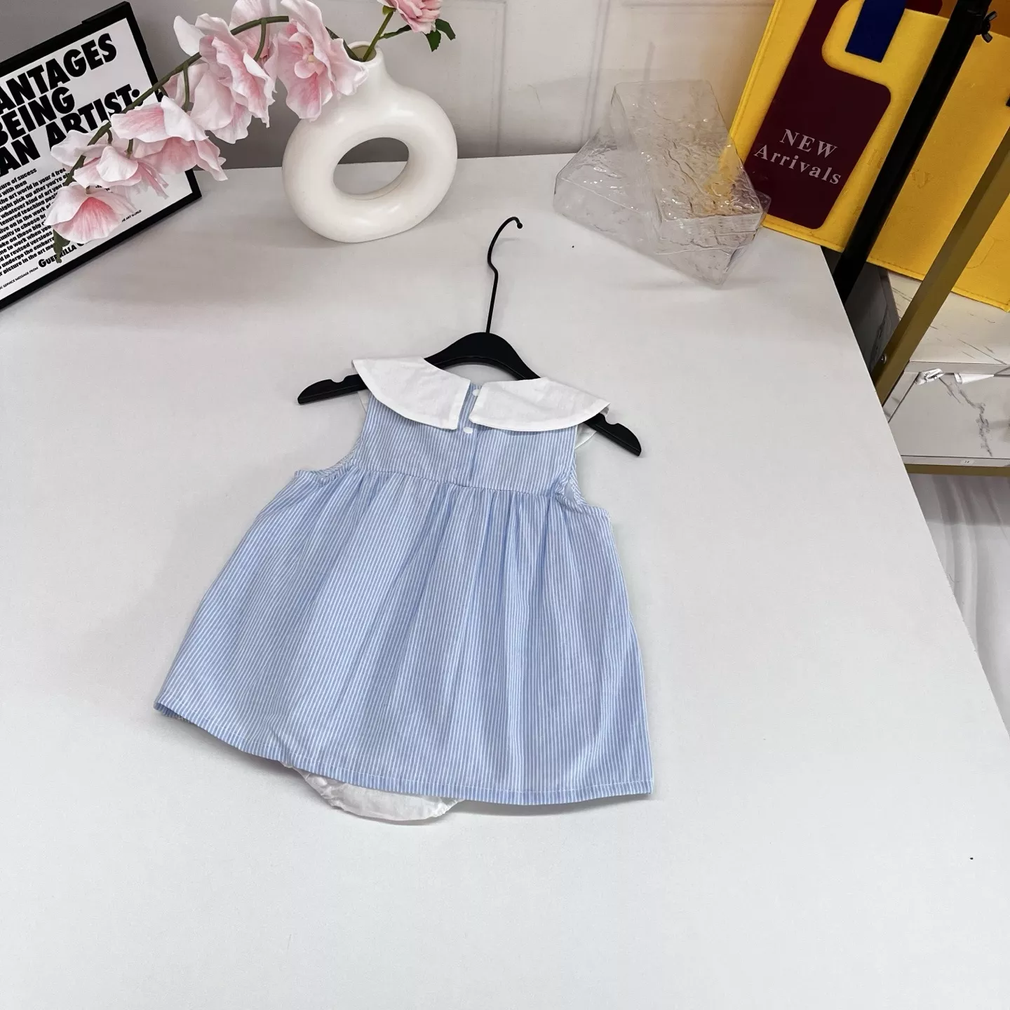 펜디 블루 스트라이프 빅카라 베이비 원피스 상세 이미지 8