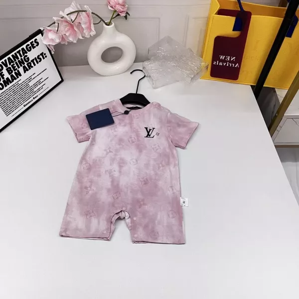 루이비통 타이다이 그라데이션 모노그램 반소매 베이비 바디수트