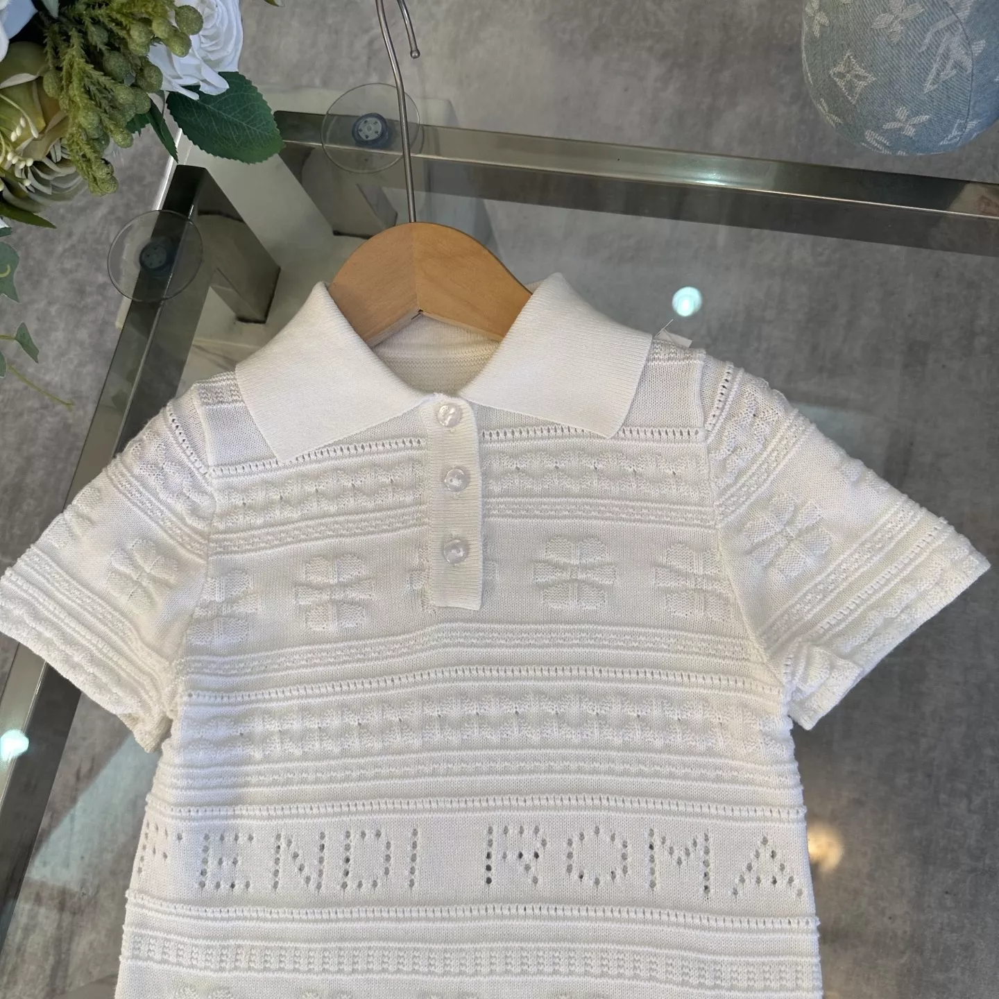 펜디 카라 니트 상의와 니트 쇼츠 세트 상세 이미지 4
