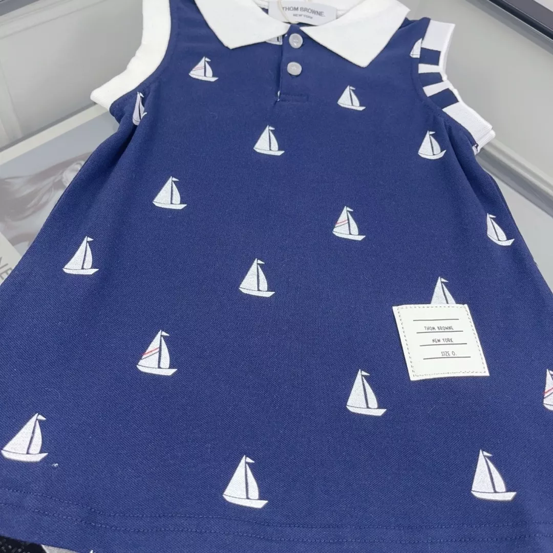 톰브라운 세일러 프린트 민소매 폴로 원피스 상세 이미지 6