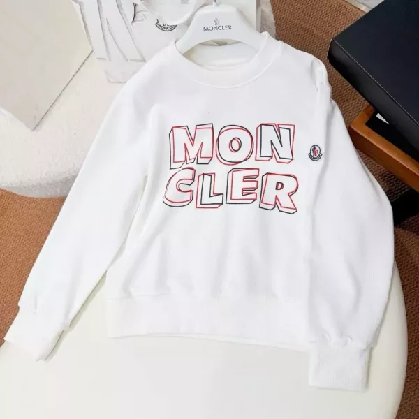 몽클레어 아트 레터 프린트 화이트 맨투맨