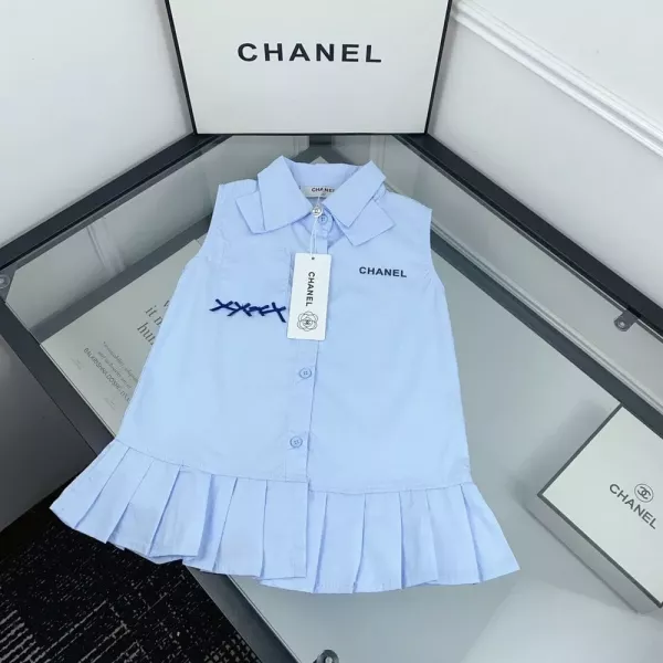 샤넬 민소매 플리츠 카라 원피스