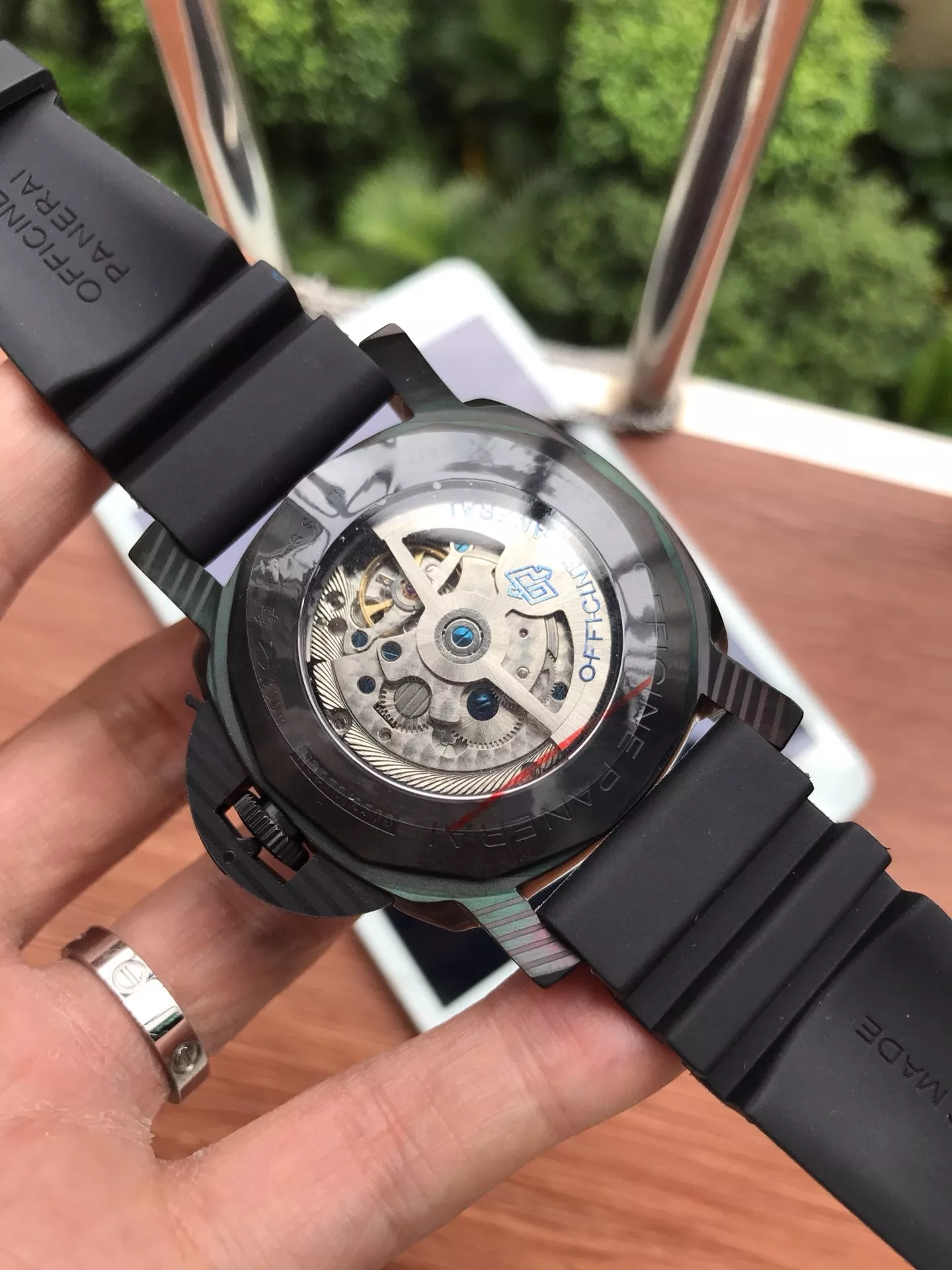 파네라이 루미노르 서브머저블 47mm 기계식 러버 스트랩 워치 상세 이미지 7