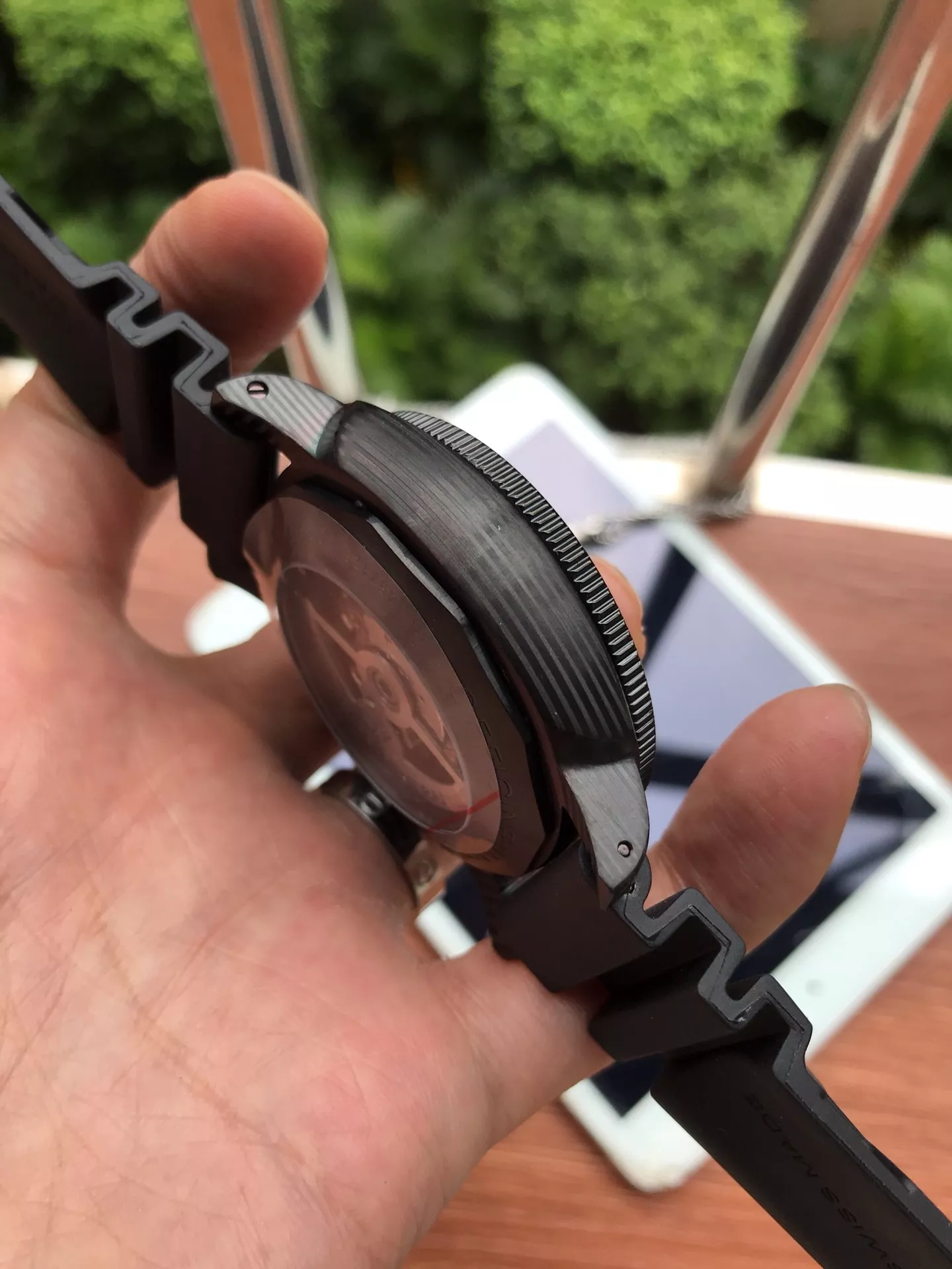 파네라이 루미노르 서브머저블 47mm 기계식 러버 스트랩 워치 상세 이미지 4