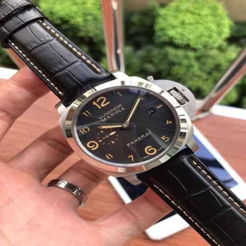 파네라이 PM312 44mm 오토매틱 데이트 가죽 워치