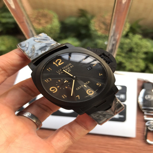 파네라이 1950 시리즈 데이트 오토매틱 44mm 가죽 워치