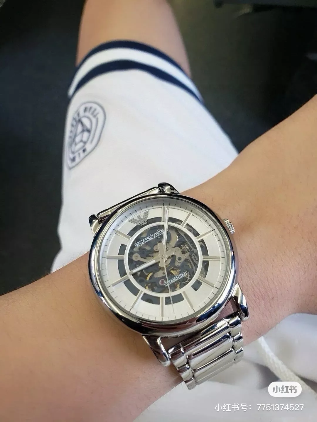 아르마니 40mm 스테인리스 브레이슬릿 기계식 워치 상세 이미지 12