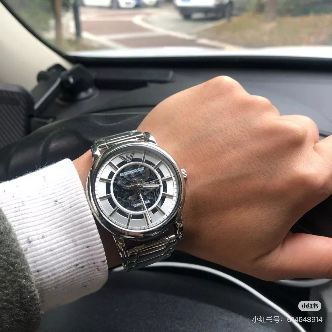 아르마니 40mm 스테인리스 브레이슬릿 기계식 워치 상세 이미지 13