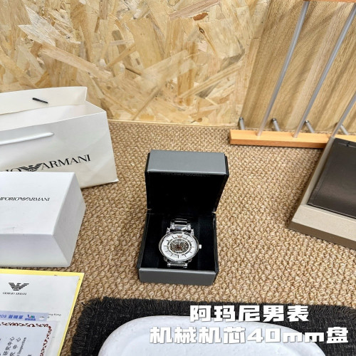 아르마니 40mm 스테인리스 브레이슬릿 기계식 워치